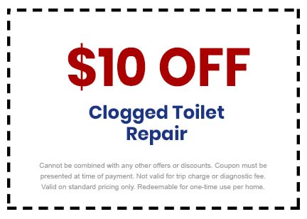 Discount on Clogged Toilet Repair