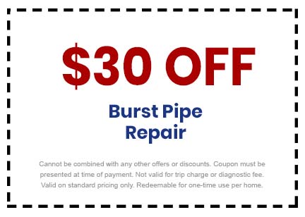 Discount on Burst Pipe Repair